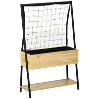 Outsunny Jardinière sur pieds avec étagère inférieure et treillis filet pour plantes et fleurs - dim. 80L x 30l x 125H cm(m-12)