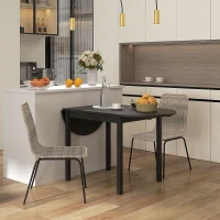 HOMCOM Lot de 2 chaises de salle à manger élégantes, en résine tressée imitation rotin, piètement acier(m-10)
