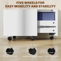 HOMCOM Two-Drawer Lockable Filing Cabinet - White(m-7)