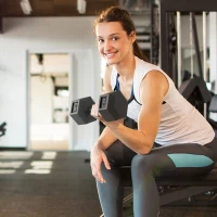 HOMCOM hexagon dumbbells handvat gekarteld 2 x 15 kg(m-8)