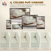 HOMCOM Divano 2 Posti Moderno con Cuscini Spessi e Rivestimento Sherpa, 137x69x82 cm, Crema(m-7)
