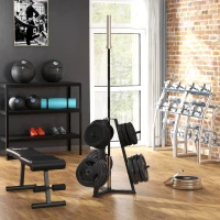 SPORTNOW Support de poids pour plaques, barres et haltères -  rack de rangement pour plaques de poids capacité max. 300 kg(m-10)