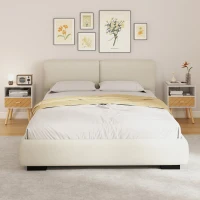 HOMCOM Nachttisch mit Ladestation Schublade 2 AC-Steckdosen USB-Anschluss Typ-C Offenes Fach Holzbeine Weiß(m-5)