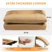 HOMCOM Ergonomiczny fotel biurowy z podparciem lędźwiowym i podnóżkiem, jasnobrązowy(m-5)