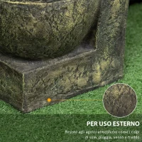 Outsunny Fontana da gGardino d'Ornamento Zen con Portata Regolabile, Pompa ad Immersione Inclusa, 25L x 24l x 60H cm, Resina, Nero(m-3)
