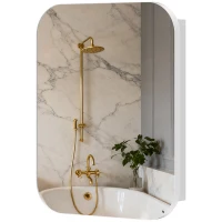 HOMCOM Bathroom Medicine Cabinet with Mirror, Bathroom Wall Cabinet with Adjustable Shelves, Soft Close Hinges, White(m-11)