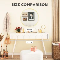 HOMCOM 61cm Decorative Wall Mirror for Bedroom Living Room, Modern Round Bathroom Mirror for Home Decor, Gold Tone(m-7)