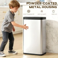 HOMCOM 45L Stainless Steel Sensor Bin - Silver Tone(m-6)