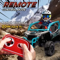 AIYAPLAY 12V Elektryczny pojazd terenowy dla dzieci, zdalne sterowanie, światła LED, muzyka, klakson, dla dzieci 3-8 lat, Niebieski(m-5)