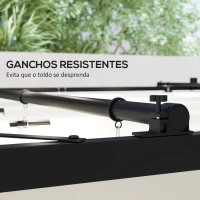 Outsunny Pérgola de Jardim 298x298x230 cm com Teto Retráctil e Acessório Magnético Pérgola de Jardim com Proteção UV30+ Creme(m-6)