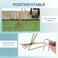 Outsunny Lot de 2 statues jardin exterieur sculpture de héron en acier pour étang, patio, terrasse, pelouse, 74/70cm multicolore(m-6)