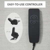 HOMCOM Fotel z funkcją podnoszenia dla seniora, funkcja leżenia, z pilotem, 144 cm x 91 cm x 88 cm, Ciemnoszary(m-6)