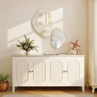 HOMCOM Set of 2 Pebble-Shaped Wall Mirror - Gold Tone(m-9)