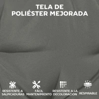 Outsunny Set de 4 Cojines para Sillas para Jardín con Lazos y Base Antideslizante Impermeables 39,5x39,5x10 cm Gris Oscuro(m-7)