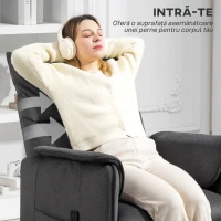 HOMCOM Fotoliu Electric Reclinabil cu Telecomandă și Suport pentru Picioare, din Țesătură cu Aspect de Catifea, 80x83x104 cm, Negru(m-8)