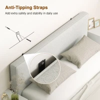 HOMCOM Montowane na ścianie wezgłowie do łóżka, wyściełane, 160 x 10 x 60 cm, pokrycie tkaniną, kremowe(m-6)