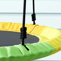 AIYAPLAY Leagăn de Copac, Leagăn Tip Cuib pentru Copii Ø120 cm cu Frânghii Reglabile și Curele, Joc de Exterior pentru Copii 3-8 Ani, Capacitate 300 kg, Multicolor(m-9)