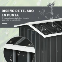 Outsunny Garaje para Robot Cortacésped de Acero Galvanizado con Techo Dos Aguas para Jardín Exterior 87x103x66 cm Gris Oscuro(m-5)