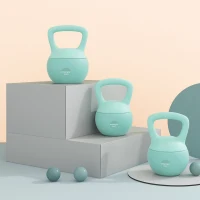 SPORTNOW Kettlebell 6 kg mit rutschfestem Griff für Fitness, Muskelaufbau & Cardio, 19 x 19 x 28 cm, grün(m-5)