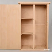 Outsunny Wooden Small Shed, Garden Storage Shed with Shelves and Bolt Latch, 75L x 56W x115H cm, Natural(m-9)