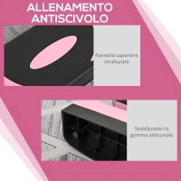 HOMCOM Step Fitness da Aerobica Regolabile su 3 Altezze, in Plastica, 80x31x10/15/20 cm, Rosa(m-6)