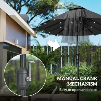 Outsunny Parasolka ogrodowa 292x150cm, LED, stalowa konstrukcja(m-7)