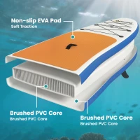 Outsunny Stand Up Paddling Board Set Opblaasbaar 305cm SUP Board met Aluminium Peddel en Afneembare Vin(m-4)