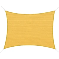 Outsunny Voile d'ombrage Toile Solaire rectangulaire 6L x 4l m HDPE Jaune(m-12)
