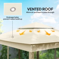 Outsunny 3 x 3(m) Pop Up Gazebo, Double-roof Garden Tent with Netting and Carry Bag, Party Event Shelter for Outdoor Patio, Cream White(m-5)