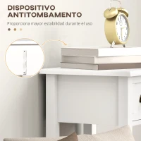 HOMCOM Juego de 2 Mesas Auxiliares Mesitas de Noche con Cajón y Estante de Almacenamiento para Dormitorio 30x30x75 cm Blanco(m-6)