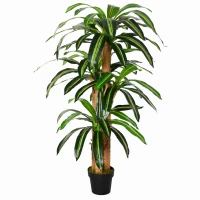 Outsunny Dracaena Artificială cu 66 de Frunze Mușchi Plantă Artificială pentru Decorațiuni Grădină Balcon Birou Living Ø20x160 cm Verde(m-6)