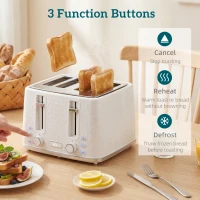 HOMCOM Kettle and Toaster Set, 1.7L 3000W Rapid Kettle with Strix Thermostat, 4 Slice Toaster with 7 Browning Controls, Cream(m-7)