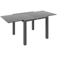 Outsunny Table de jardin rectangulaire extensible jusqu'à 6 personnes en aluminium dim. 80/160L x 80l x 75H cm gris anthracite(m-12)