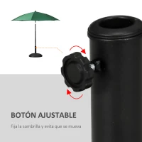 Outsunny Base para Sombrilla Redonda 25 kg Soporte de Parasol de Cemento para Sombrilla con Postes Ø33 mm Ø38 mm Ø48 mm(m-5)