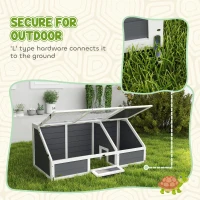 Drewniany domek dla żółwi, z 2 głównymi budynkami, Szary(m-4)