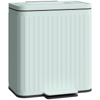 HOMCOM Kosz na śmieci do kuchni, 2 x 20 L, efektywne sortowanie odpadów, pedał nożny, tworzywo sztuczne, metal, zielony