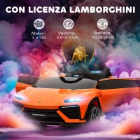 AIYAPLAY Macchina Elettrica per Bambini Licenza Lamborghini con Clacson e Telecomando, 101.5x49x43 cm, Arancione(m-4)