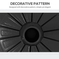 Outsunny Umbrella Base, Heavy Duty Concrete Base Holder with Steel Pole, Round Parasol Stand for Patio, Outdoor, Garden, Black(m-6)