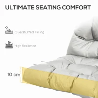 Outsunny Garden Back Chair Cushion, Comfortable Patio Seat Cushion Pad with Backrest for Outdoor & Indoor Use, Light Grey(m-5)