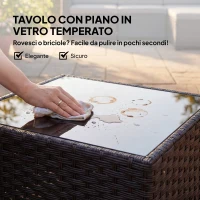 Outsunny 5-Piece Modular Wicker Garden Set with Cushions, Gray Corner Sofa(m-20)