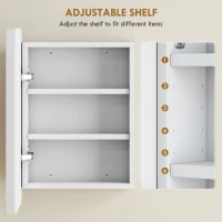 HOMCOM Bathroom Medicine Cabinet with Mirror, Bathroom Wall Cabinet with Adjustable Shelves, Soft Close Hinges, White(m-7)