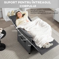 HOMCOM Fotoliu Electric Reclinabil cu Telecomandă și Suport pentru Picioare, din Țesătură cu Aspect de Catifea, 80x83x104 cm, Negru(m-9)