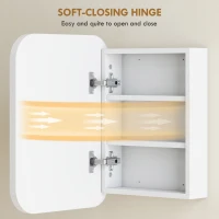 HOMCOM Bathroom Medicine Cabinet with Mirror, Bathroom Wall Cabinet with Adjustable Shelves, Soft Close Hinges, White(m-8)