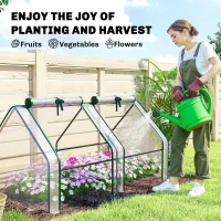 Outsunny Szklarnia z oknem na zamek błyskawiczny, odporna na zimę, folia ze stalową konstrukcją 180 x 90 x 90 cm, przezroczysta(m-6)