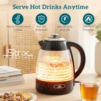 HOMCOM Kettle and Toaster Set, 1.7L 3000W Rapid Kettle with Strix Thermostat, 4 Slice Toaster with 7 Browning Controls, Black(m-5)