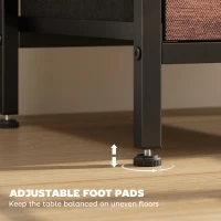 HOMCOM Bedside Table with Charging Station - Rustic Brown(m-7)