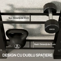 SPORTNOW Suport pentru greutăți cu 4 niveluri din oțel, capacitate 200 kg, 70x21x55 cm, negru(m-5)