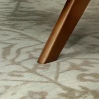 HOMCOM Fußhocker Wohnzimmer Niedriger Hocker Gepolsterter Sitz Holzbeine für Wohnzimmer Schlafzimmer 69x47x36 cm Grau(m-5)