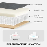 HOMCOM Wingback Accent Chair Tufted Chesterfield-style Armchair with Nail Head Trim for Living Room Bedroom Grey(m-7)