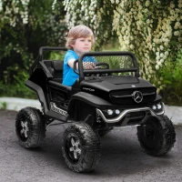 HOMCOM Voiture électrique 4x4 pour enfants de 3 à 8 ans Mercedes-Benz Unimog avec télécommande roues suspendues klaxons noir(m-10)